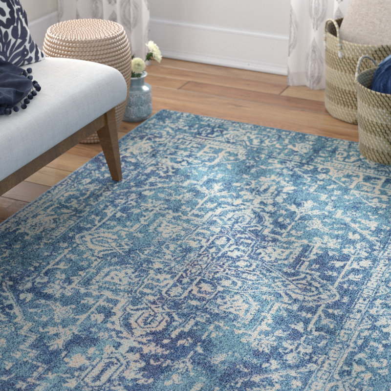 Mistana Hillsby Navy/Teal Area Rug & Reviews Wayfair
